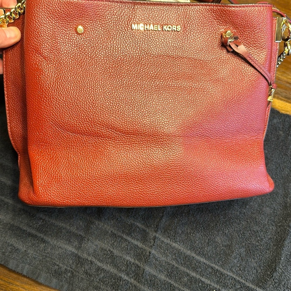 Michael Kors Red Leather Shoulder Bag